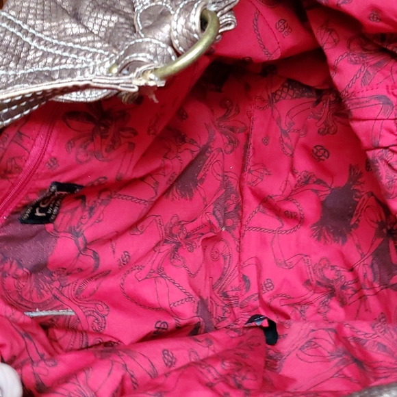 ECHO RED GOLF VINTAGE faux snakeskin pattern bucket purse - Picture 5 of 10